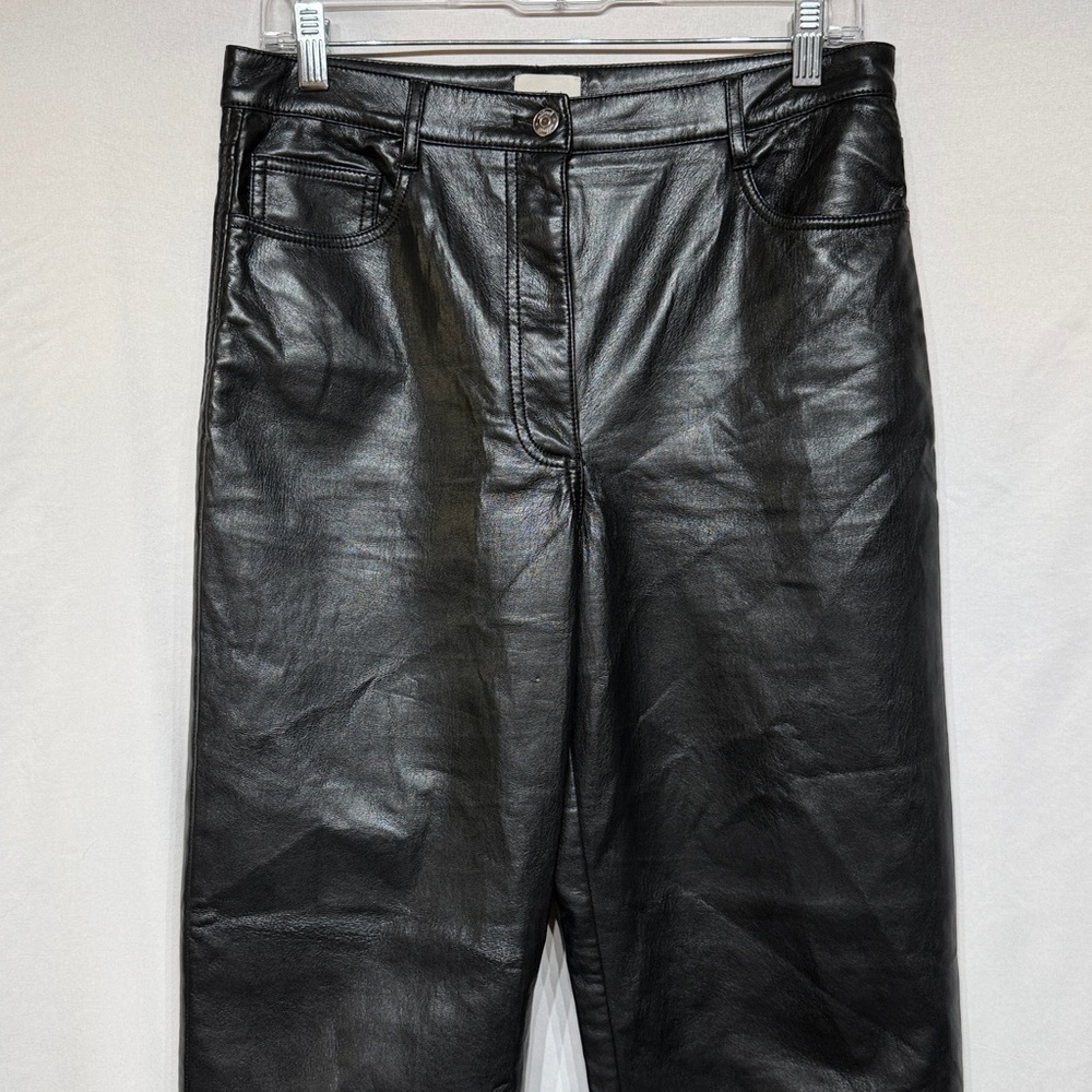 Aritzia Wilfred The Melina Vegan Leather Pant Black Size 10 - Picture 3 of 12